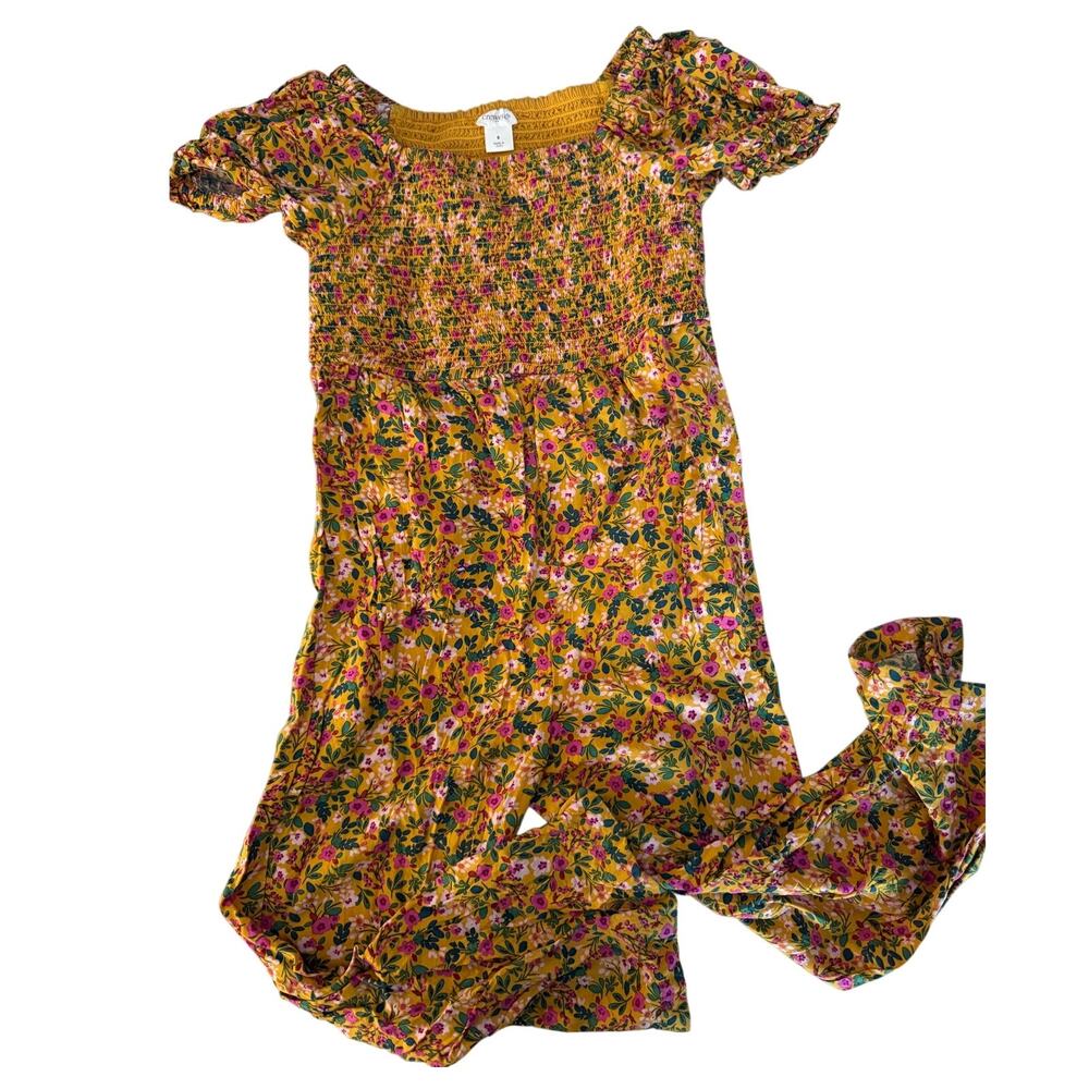 Crewcuts yellow floral rompers size 6